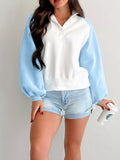 Color Block Snap Buttons Sweatshirt 
