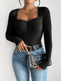 Honey Ribbed Long Sleeve T-Shirt 