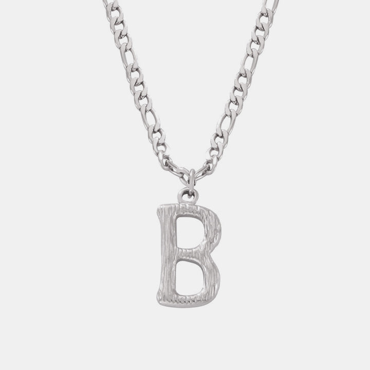 Titanium Steel Letter Pendant Necklace 