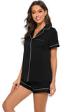 Printed Button Up Short Sleeve Top and Shorts Lounge Set Lingerie & Nightwear