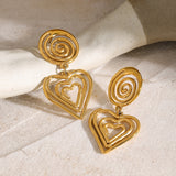 Stainless Steel Heart Earrings 