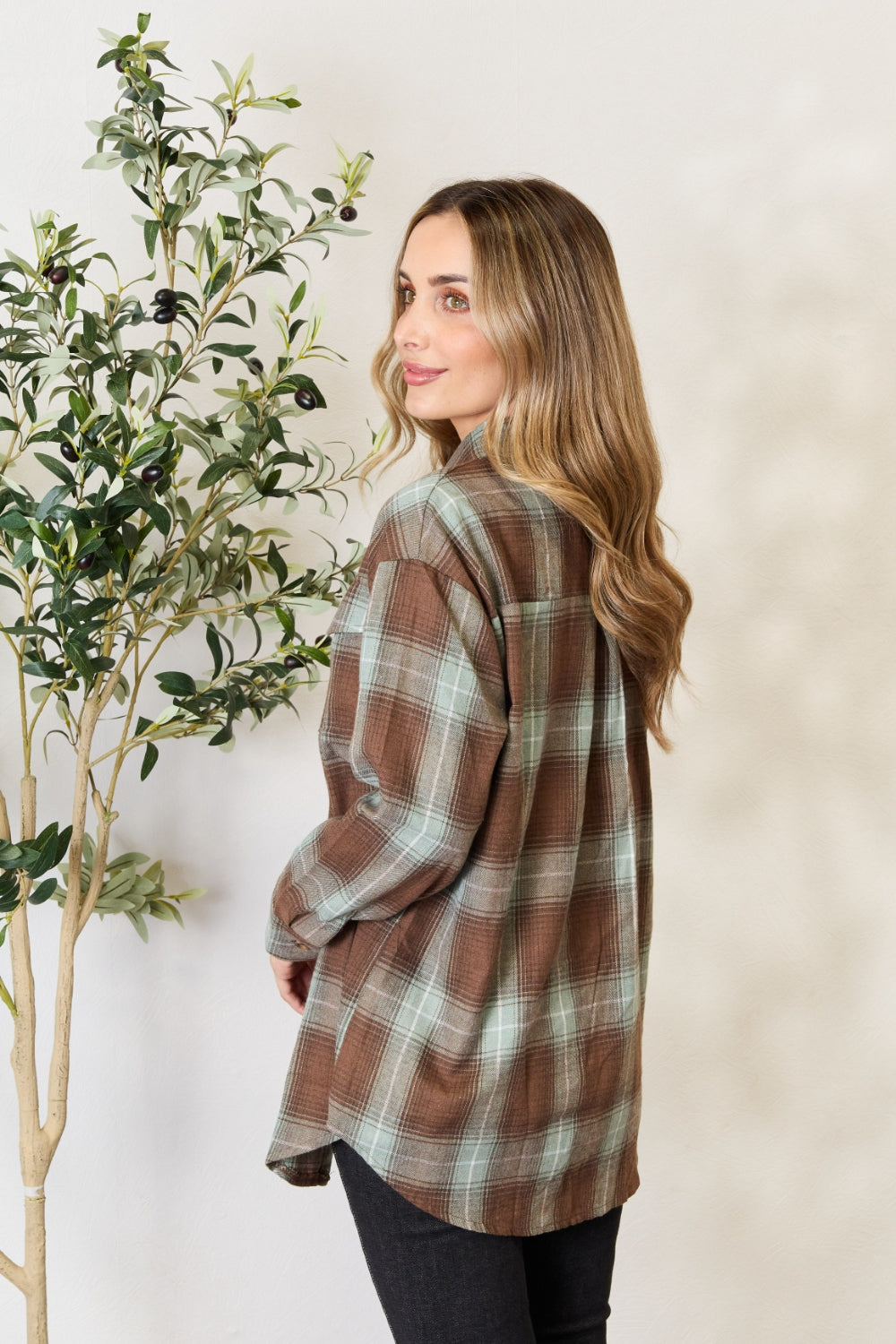 Mandy Plaid Dropped Shoulder Shirt 