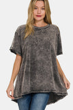 Zenana Round Neck Dropped Shoulder Blouse 