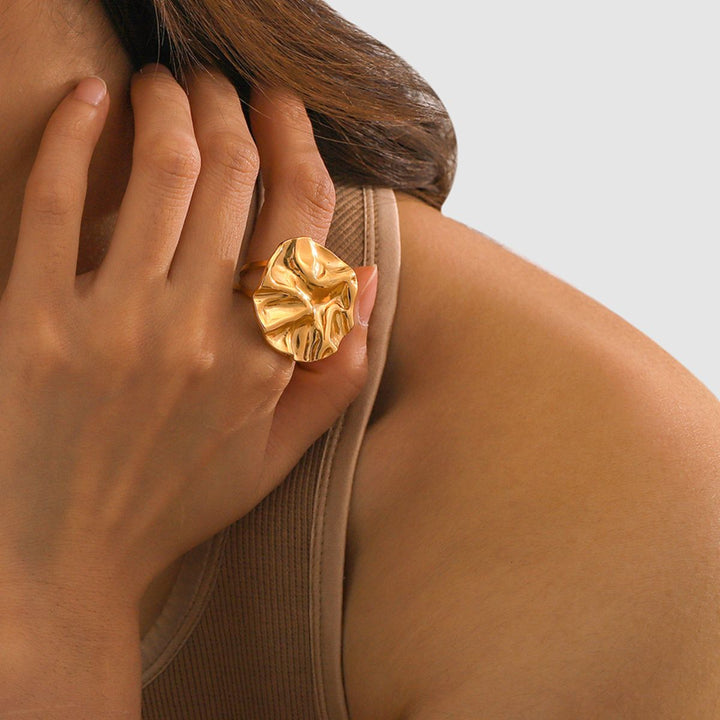 18K Gold-Plated Irregular Open Ring 