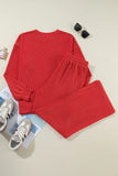 JOLLY Round Neck Long Sleeve Top and Pants Lounge Set Lingerie & Nightwear