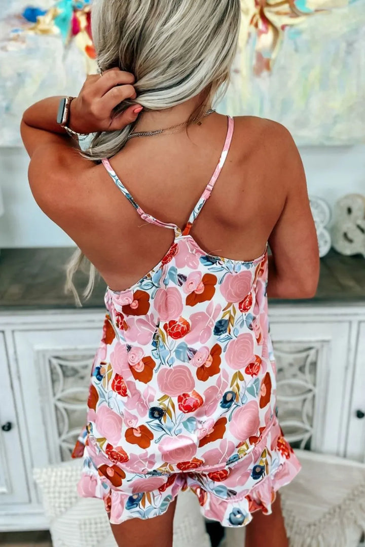 Printed V-Neck Cami and Shorts Lounge Set Lingerie & Nightwear