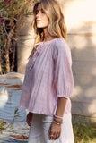 In February Textured Tie Neck Blouse 