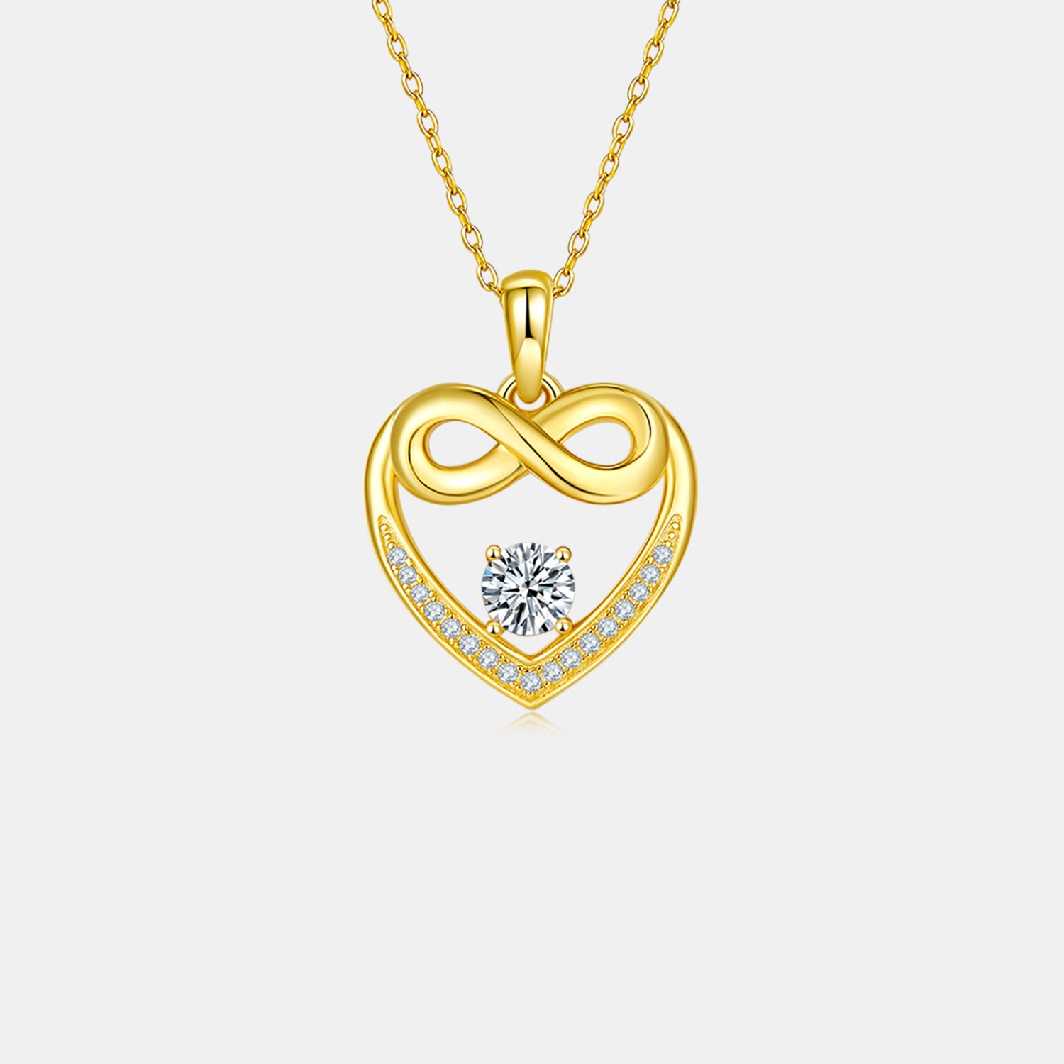 Moissanite 925 Sterling Silver Heart Necklace 