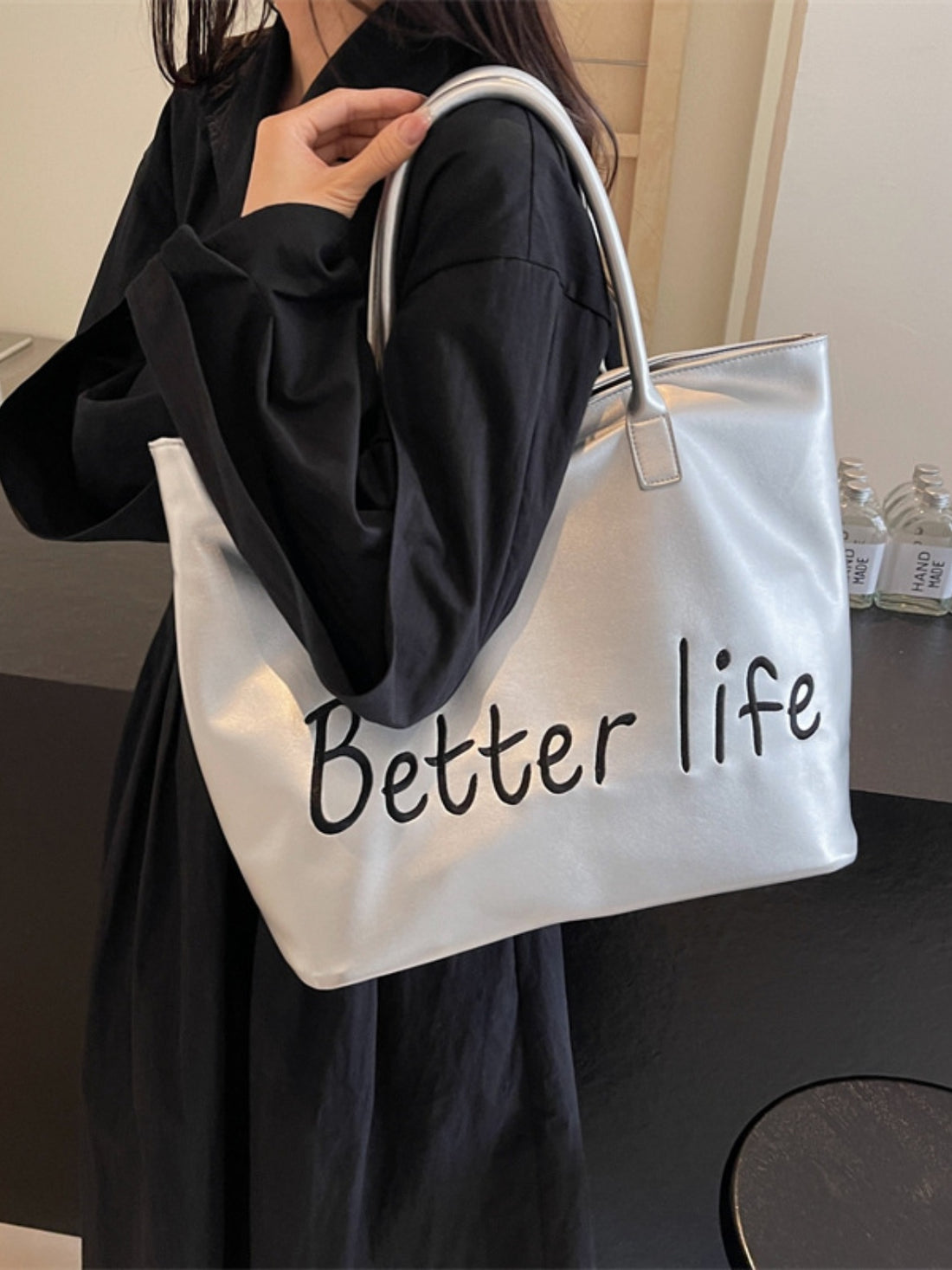 BETTER LIFE PU Leather Tote Bag 