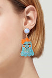 Smiling Ghost Shape Synthetic Pearl Earrings 