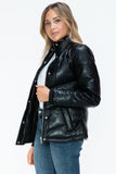 Snobbish Pocketed Zip Up Turtleneck Puffer Jacket 