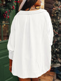 Johnny Collar Three-Quarter Sleeve Blouse 