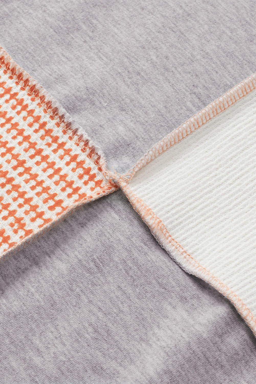 Exposed Seam Color Block Round Neck Top 