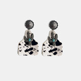 Turquoise Decor Cactus Alloy Earrings 
