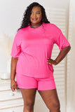 Basic Bae Full Size Soft Rayon Half Sleeve Top and Shorts Set 