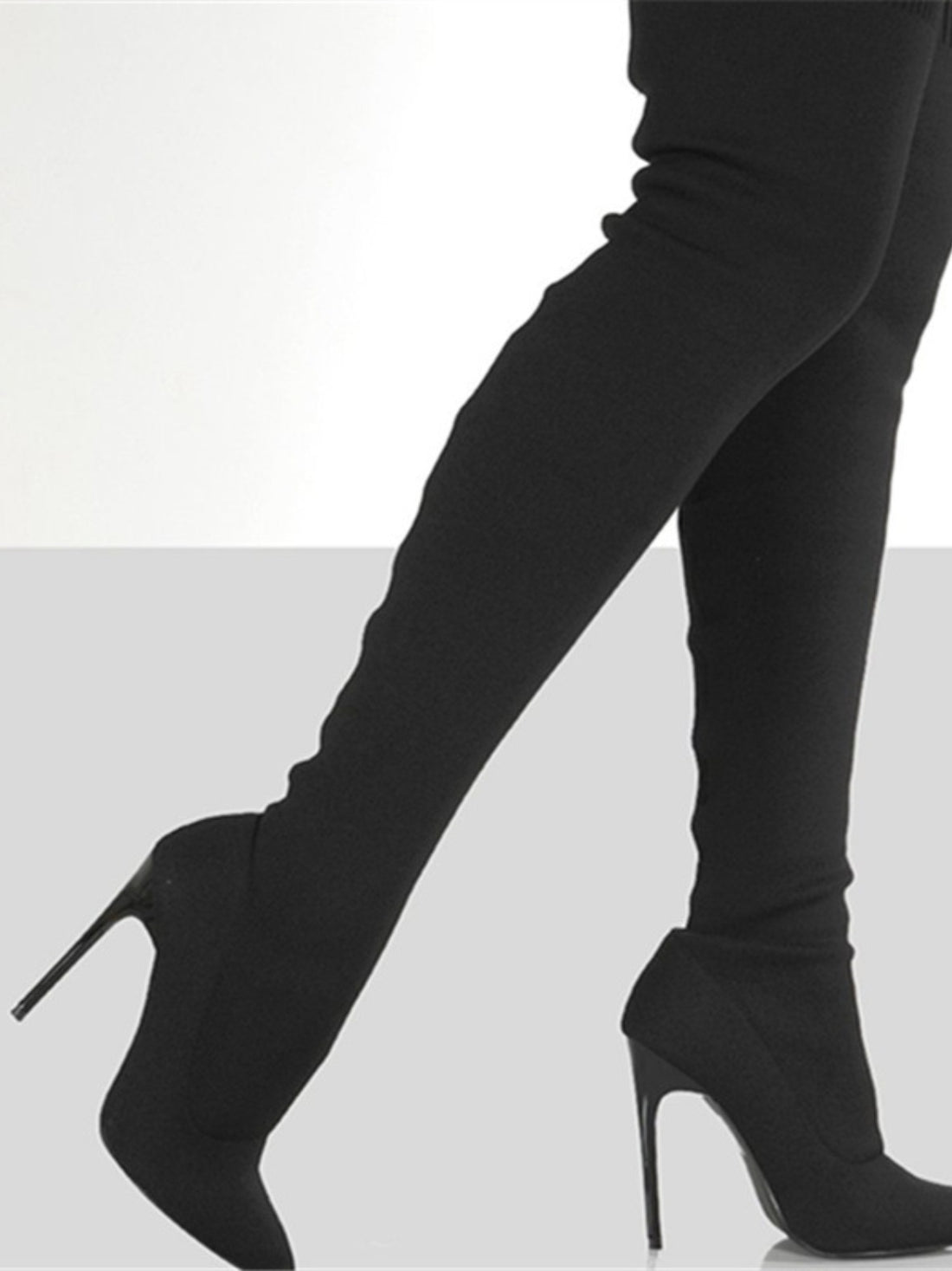 Point Toe Over Knee Stiletto Boots 