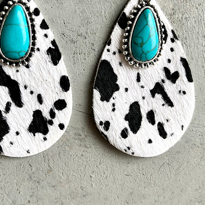 Artificial Turquoise Teardrop Earrings 
