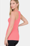 Zenana Stretchy Ribbed Knit Racerback Tank 
