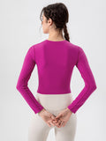 Round Neck Long Sleeve Active T-Shirt 