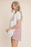 Cotton Bleu by Nu Label Contrast Striped Short Sleeve T-Shirt 