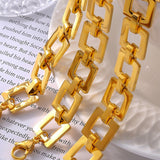 Titanium Steel Hollow Square Chain Bracelet 