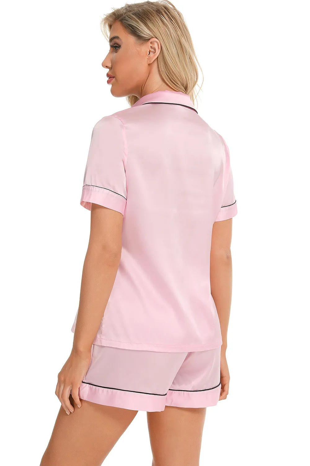 Printed Button Up Short Sleeve Top and Shorts Lounge Set Lingerie & Nightwear