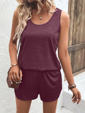 Casual Wide Strap Tank Top and Shorts Set Two Piece Dresses