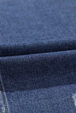 Plus Size Distressed Button Up Raw Hem Denim Jacket 
