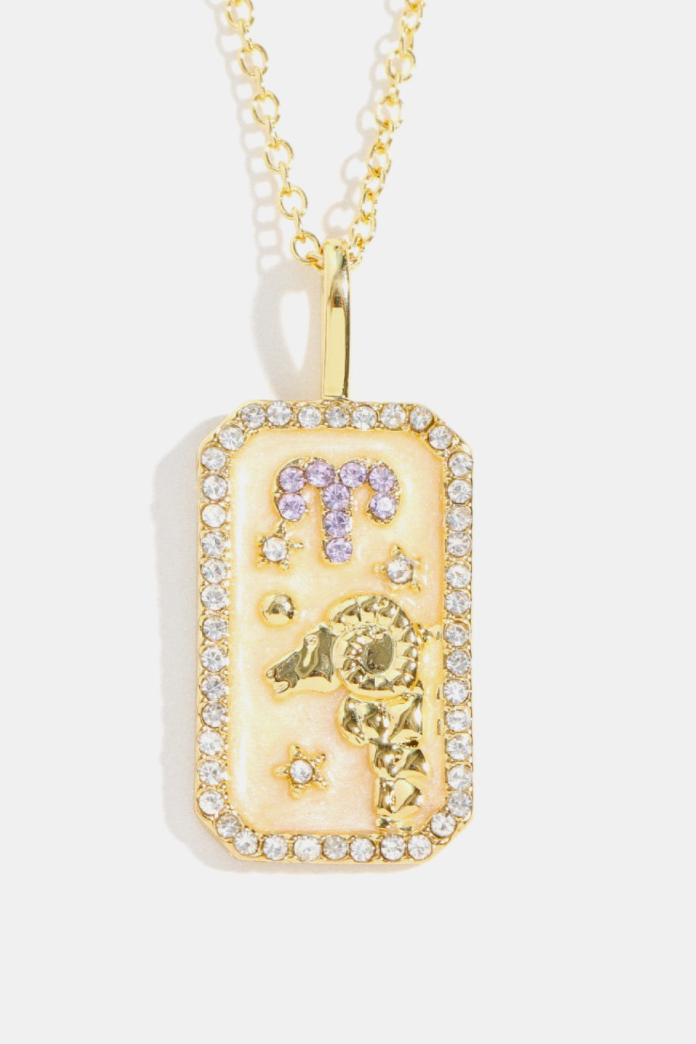 Rhinestone Constellation Pendant Copper Necklace 