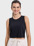 Millennia Drawstring Cutout Round Neck Active Tank 