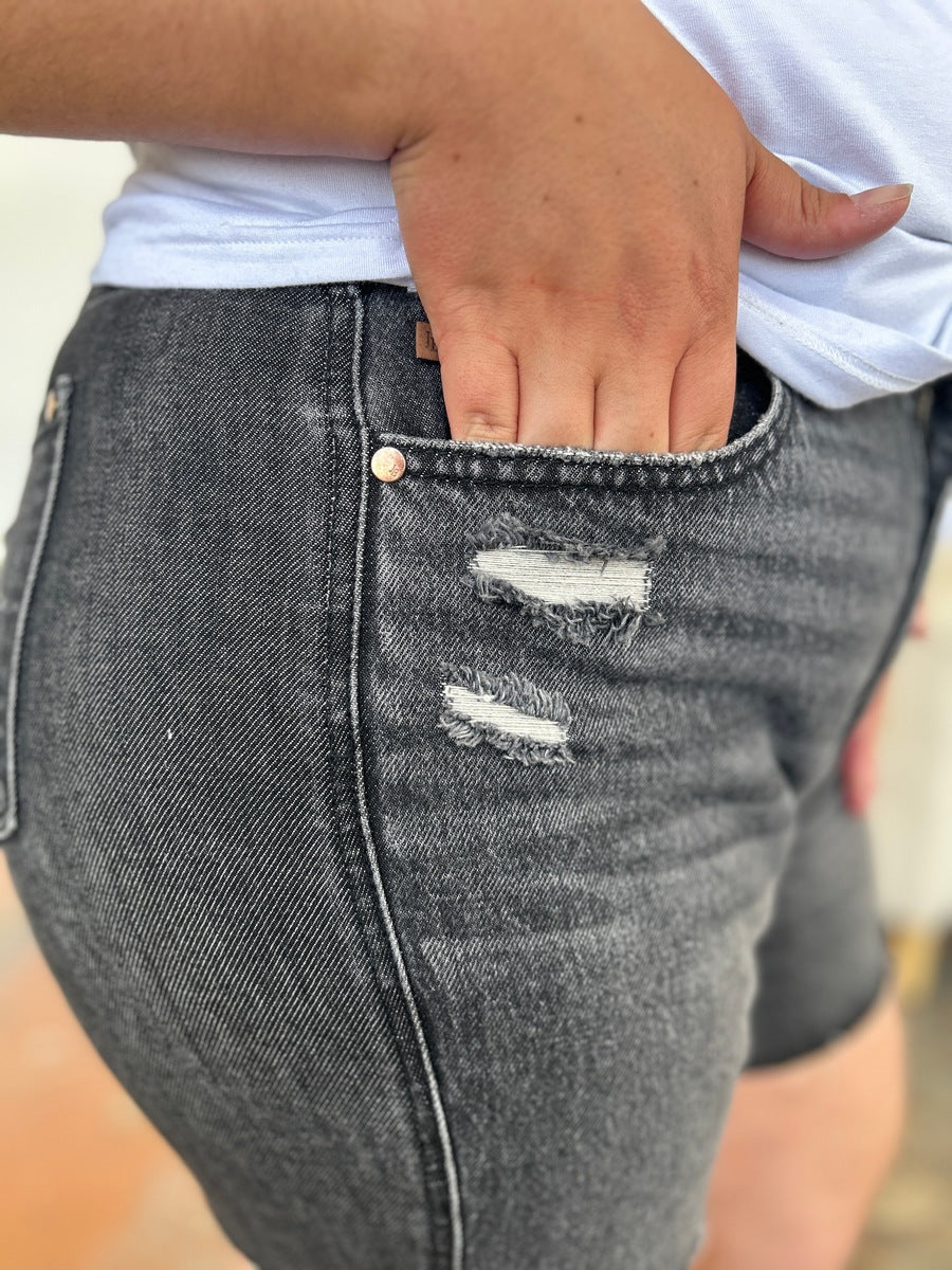 Judy Blue Full Size High Waist Rigid Magic Denim Shorts 