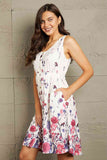 Double Take Scoop Neck Buttoned Sleeveless Magic Dress with Pockets 