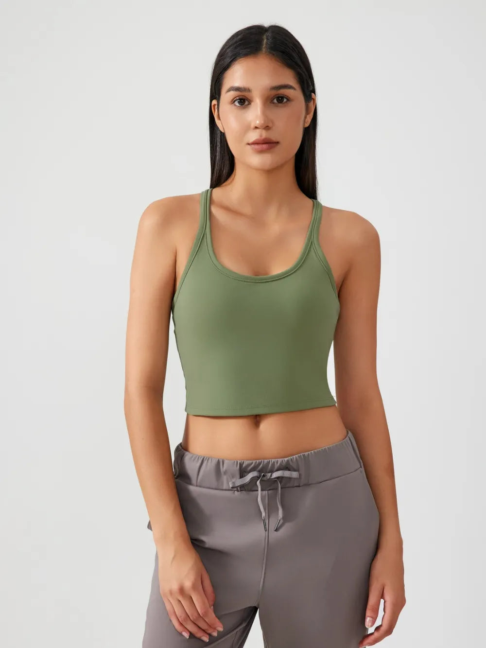 Millennia Scoop Neck Active Tank with Detachable Chest Pads 
