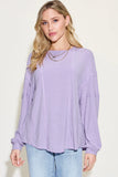 Basic Bae Full Size Ribbed Round Neck Long Sleeve T-Shirt Sweaters & Cardigans
