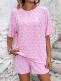 Flower Round Neck Top and Shorts Lounge Set Lingerie & Nightwear