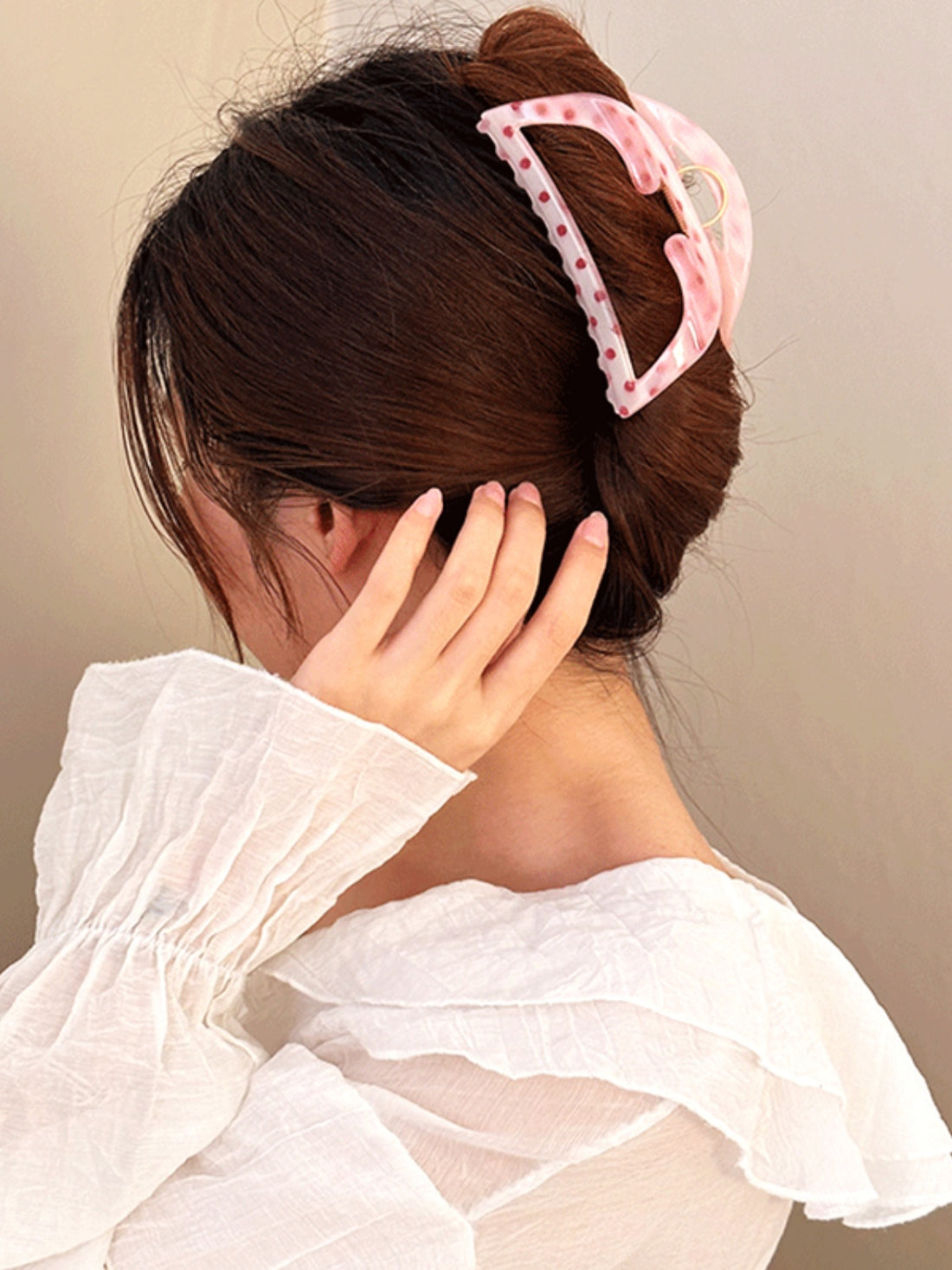 PC Polka Dot Hair Claw Clip 