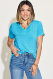 Basic Bae Full Size V-Neck High-Low T-Shirt 