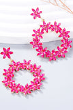 Rhinestone Flower Dangle Earrings 