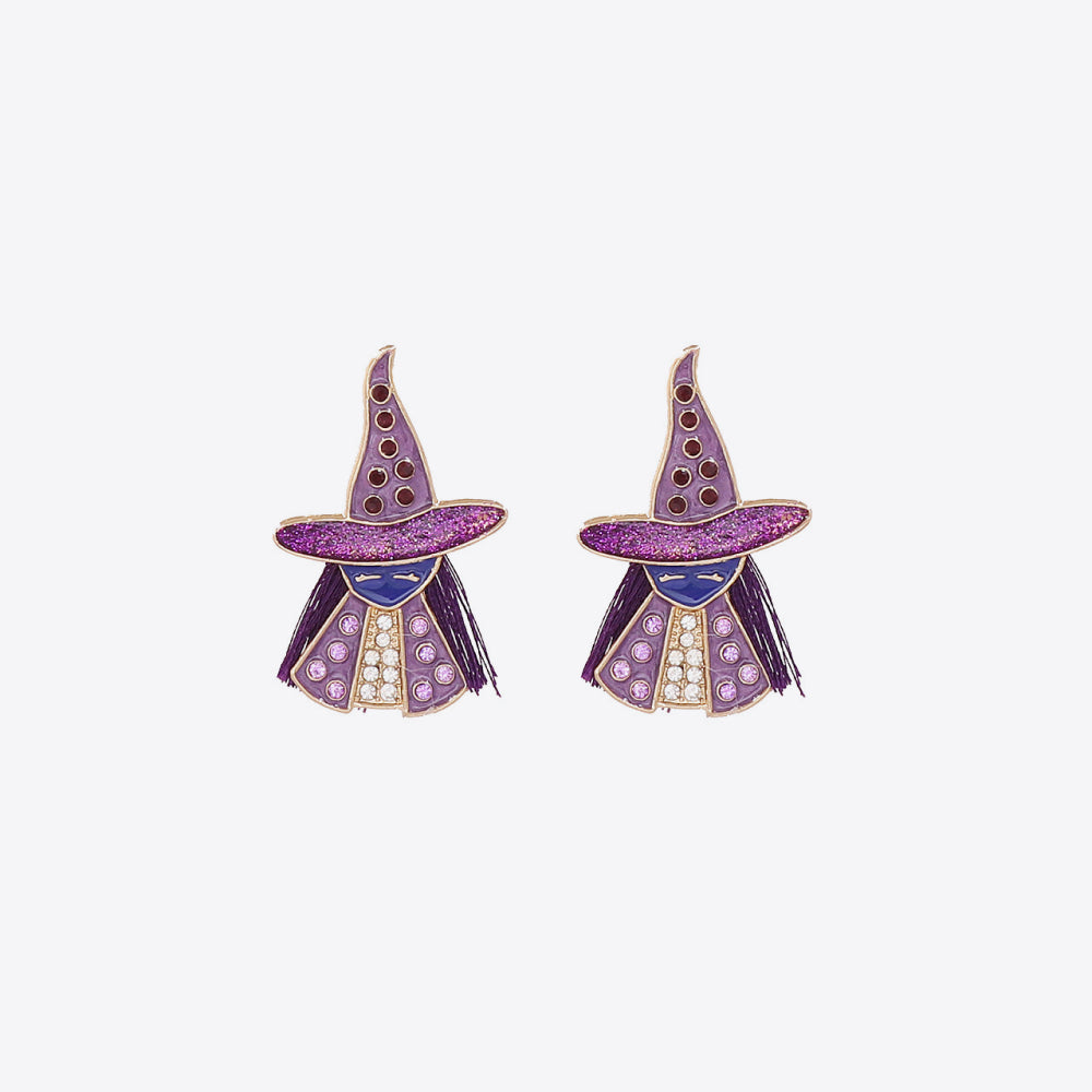 Witch Rhinestone Alloy Earrings 