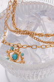 Evil Eye Design Turquoise Pendant Necklace 