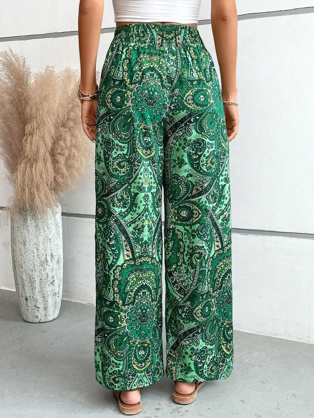 Printed Wide Leg Pants 