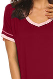 Contrast Trim Short Sleeve Lounge Dress 