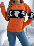 Ghost Round Neck Long Sleeve Sweater 