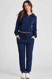 Drawstring Half Zip Hoodie and Joggers Active Set 