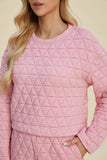 Double Take Full Size Texture Round Neck Long Sleeve Top and Shorts Set 