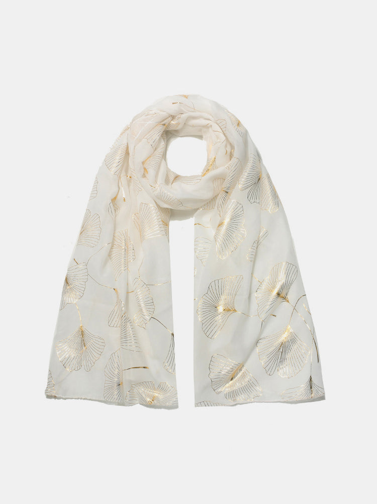 Ginkgo Leaf Polyester Scarf 