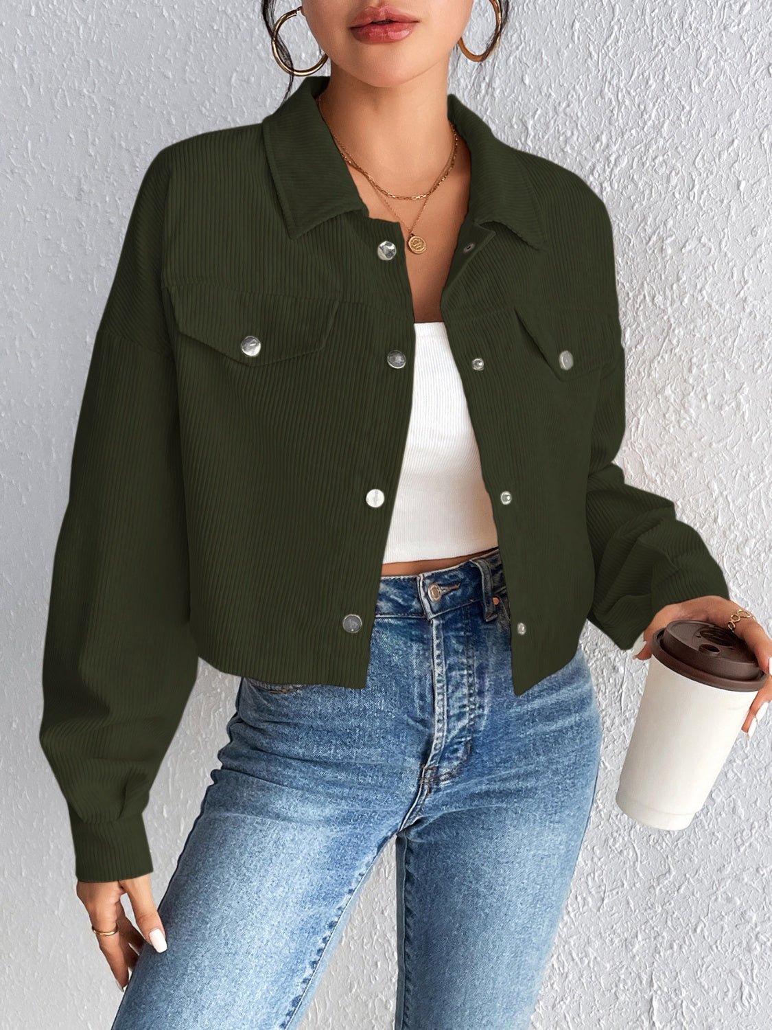 Honey Snap Down Long Sleeve Jacket 