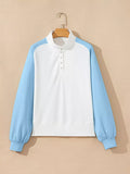 Color Block Snap Buttons Sweatshirt 
