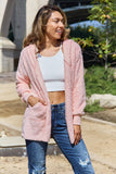 Full Size Teddy Hooded Jacket with Pockets 