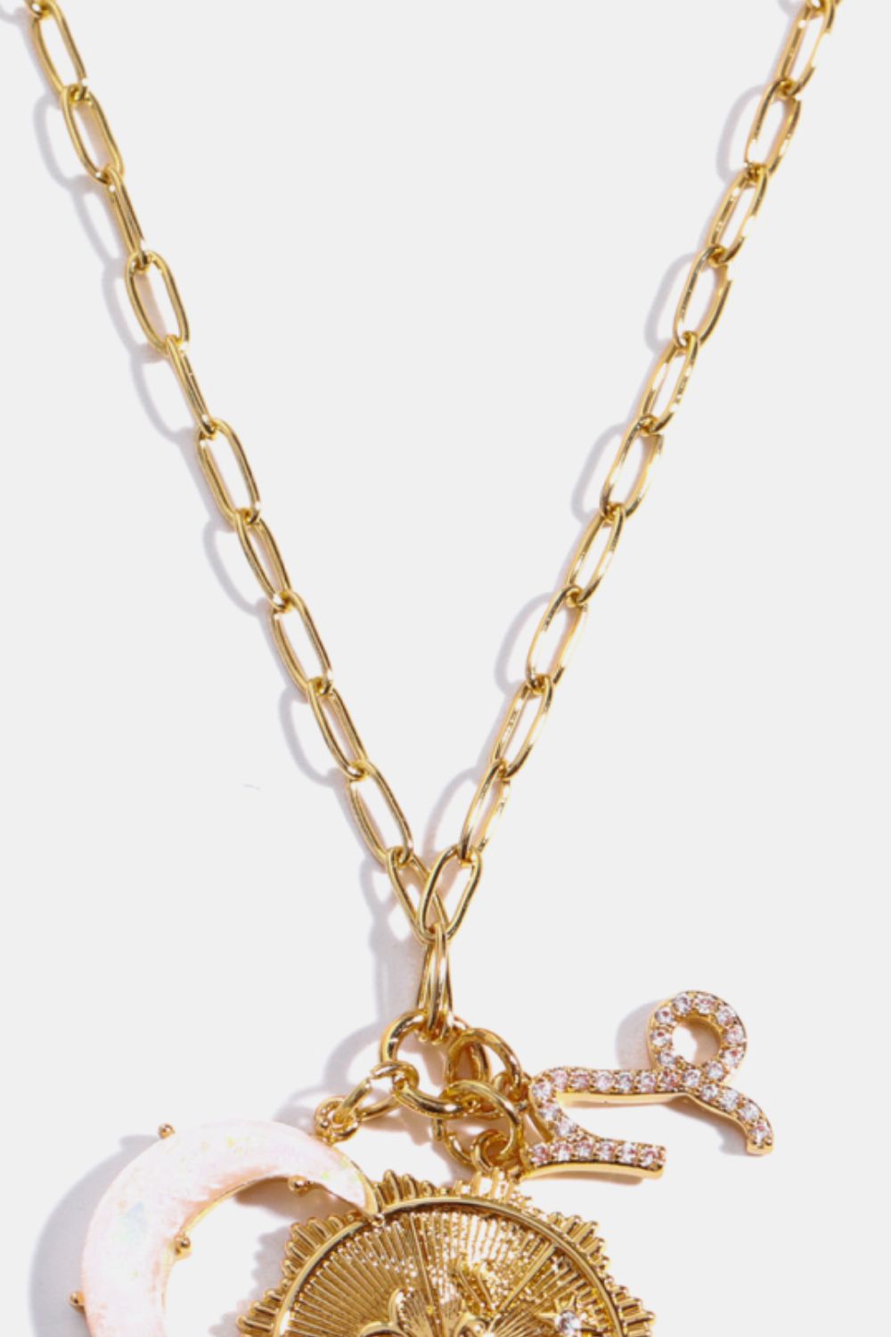 Constellation and Moon Pendant Copper Necklace 